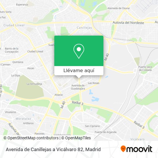 Mapa Avenida de Canillejas a Vicálvaro 82