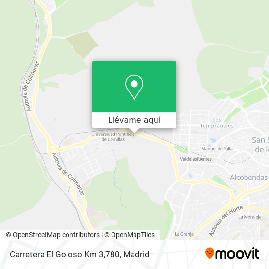 Mapa Carretera El Goloso Km 3,780