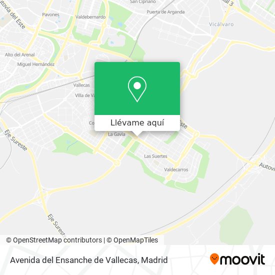 Mapa Avenida del Ensanche de Vallecas