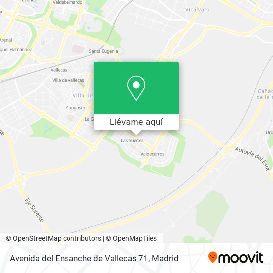 Mapa Avenida del Ensanche de Vallecas 71