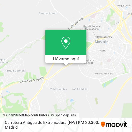 Mapa Carretera Antigua de Extremadura (N-V) KM 20.300
