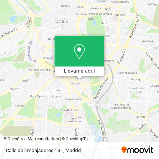 Mapa Calle de Embajadores 181
