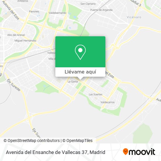 Mapa Avenida del Ensanche de Vallecas 37