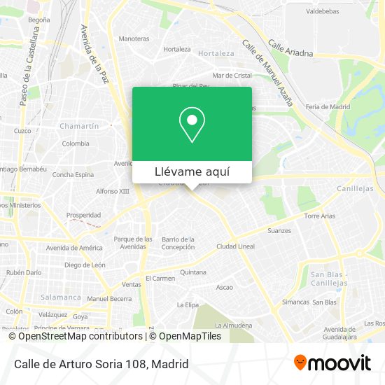 Mapa Calle de Arturo Soria 108