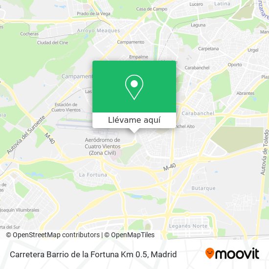Mapa Carretera Barrio de la Fortuna Km 0.5