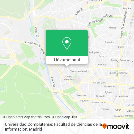 Mapa Universidad Complutense: Facultad de Ciencias de la Información