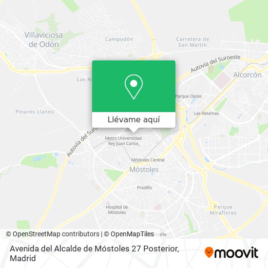 Mapa Avenida del Alcalde de Móstoles 27 Posterior