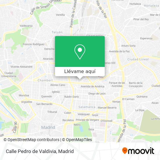 Mapa Calle Pedro de Valdivia