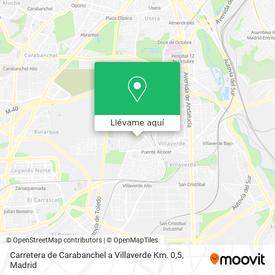 Mapa Carretera de Carabanchel a Villaverde Km. 0,5