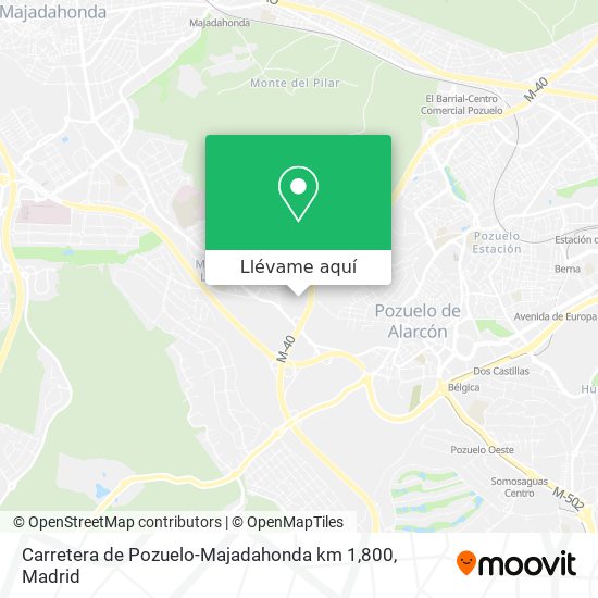 Mapa Carretera de Pozuelo-Majadahonda km 1,800