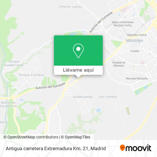 Mapa Antigua carretera Extremadura Km. 21