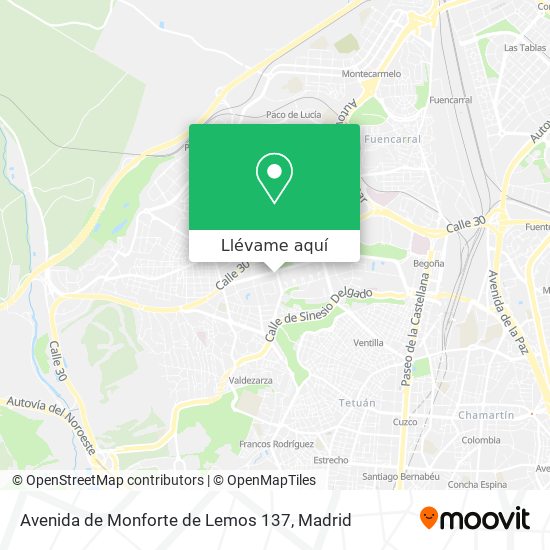 Mapa Avenida de Monforte de Lemos 137