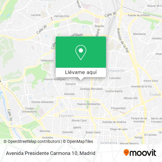 Mapa Avenida Presidente Carmona 10