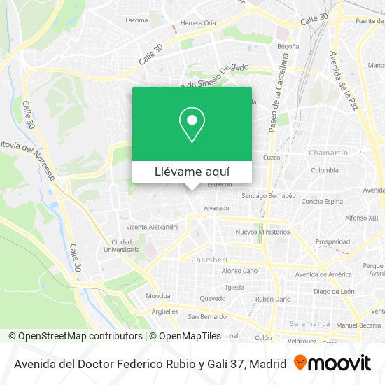 Mapa Avenida del Doctor Federico Rubio y Galí 37