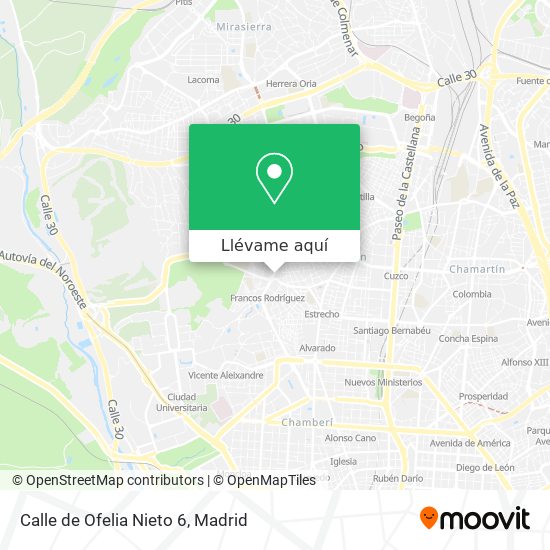 Mapa Calle de Ofelia Nieto 6