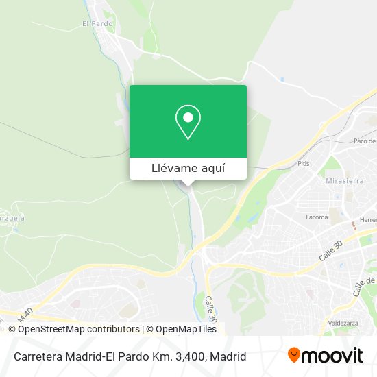 Mapa Carretera Madrid-El Pardo Km. 3,400