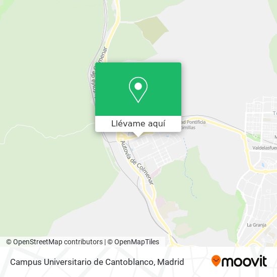 Mapa Campus Universitario de Cantoblanco