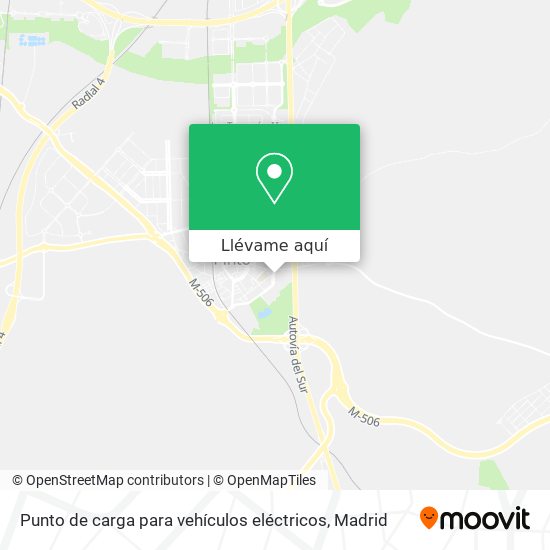 Mapa Punto de carga para vehículos eléctricos