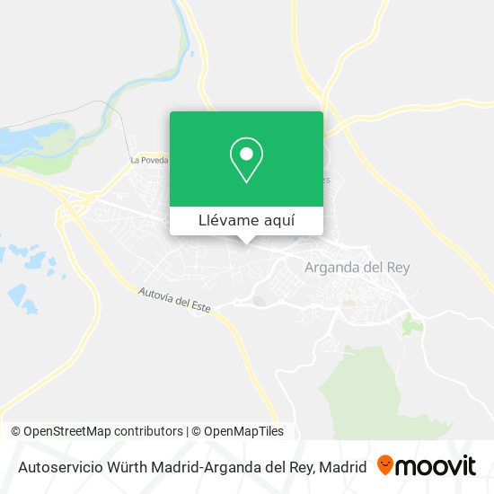 Mapa Autoservicio Würth Madrid-Arganda del Rey