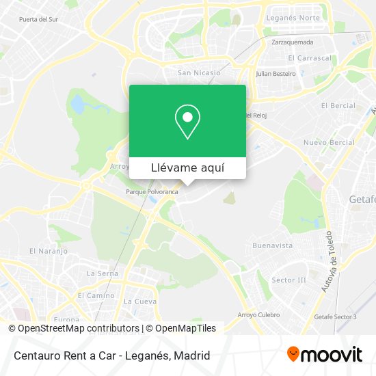 Mapa Centauro Rent a Car - Leganés