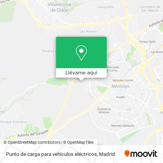 Mapa Punto de carga para vehículos eléctricos