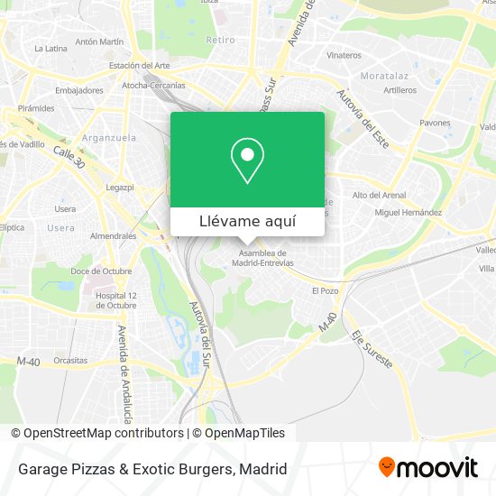 Mapa Garage Pizzas & Exotic Burgers