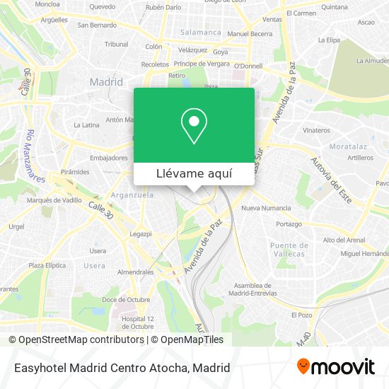 Mapa Easyhotel Madrid Centro Atocha