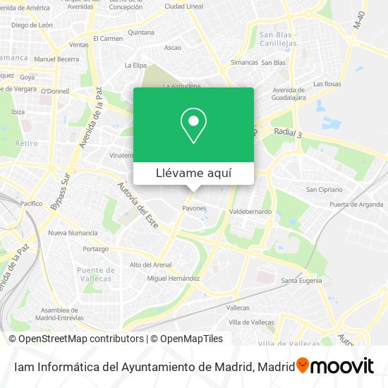 Mapa Iam Informática del Ayuntamiento de Madrid