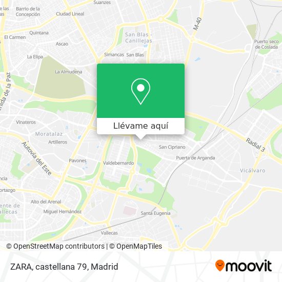Mapa ZARA, castellana 79