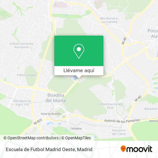 Mapa Escuela de Futbol Madrid Oeste