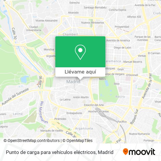 Mapa Punto de carga para vehículos eléctricos