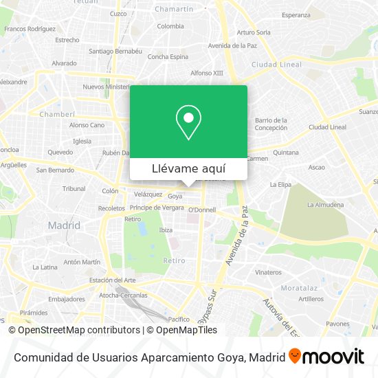 Mapa Comunidad de Usuarios Aparcamiento Goya