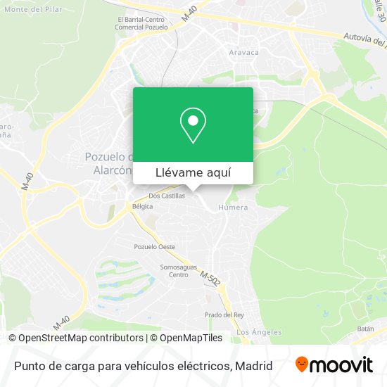 Mapa Punto de carga para vehículos eléctricos