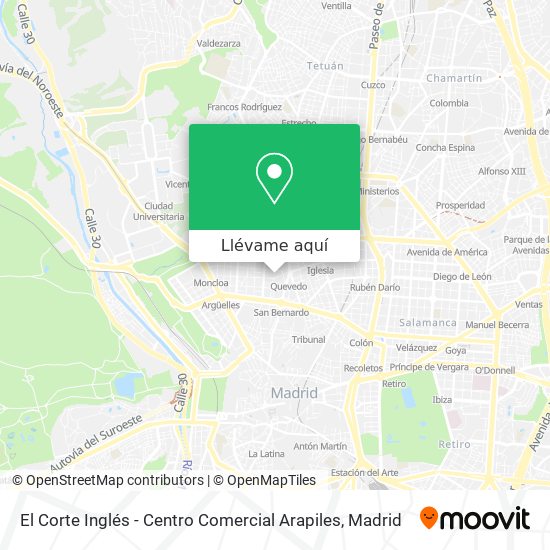 Mapa El Corte Inglés - Centro Comercial Arapiles