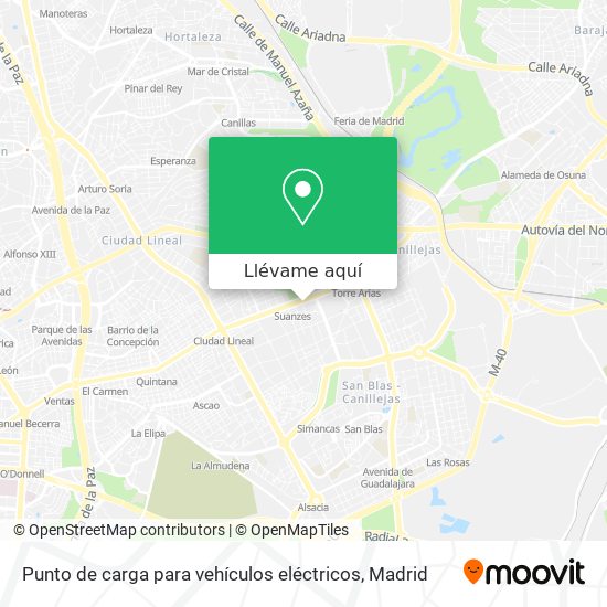 Mapa Punto de carga para vehículos eléctricos