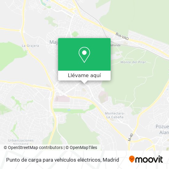 Mapa Punto de carga para vehículos eléctricos