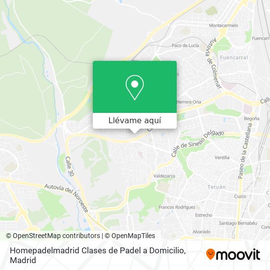 Mapa Homepadelmadrid Clases de Padel a Domicilio