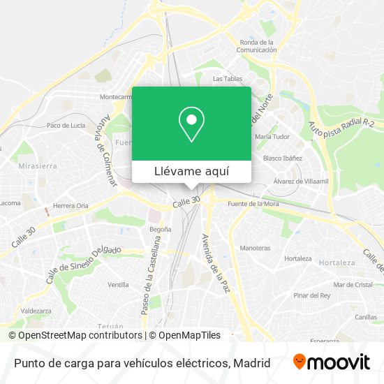 Mapa Punto de carga para vehículos eléctricos