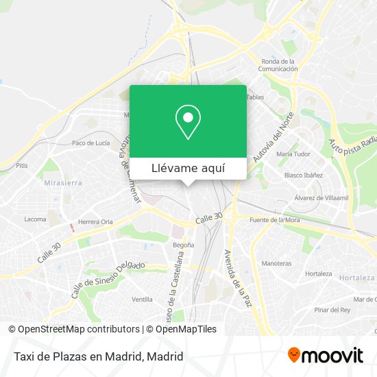 Mapa Taxi de Plazas en Madrid