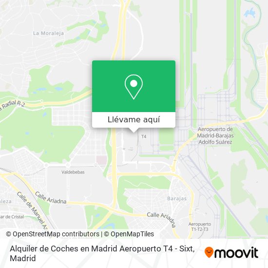 Mapa Alquiler de Coches en Madrid Aeropuerto T4 - Sixt