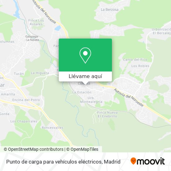 Mapa Punto de carga para vehículos eléctricos