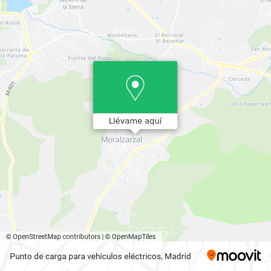 Mapa Punto de carga para vehículos eléctricos