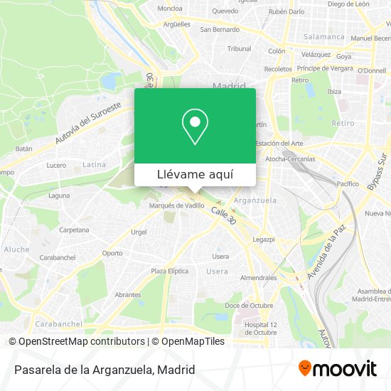 Mapa Pasarela de la Arganzuela
