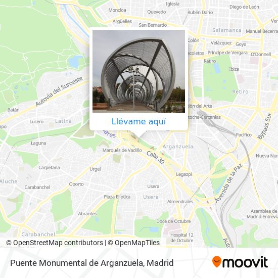 Mapa Puente Monumental de Arganzuela