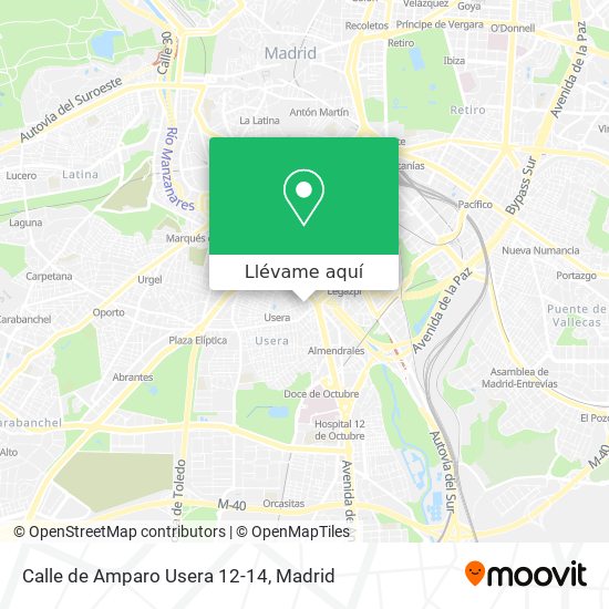 Mapa Calle de Amparo Usera 12-14