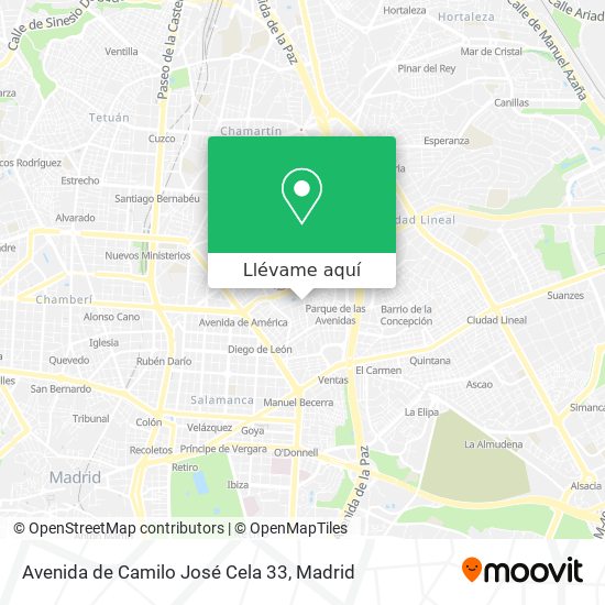 Mapa Avenida de Camilo José Cela 33