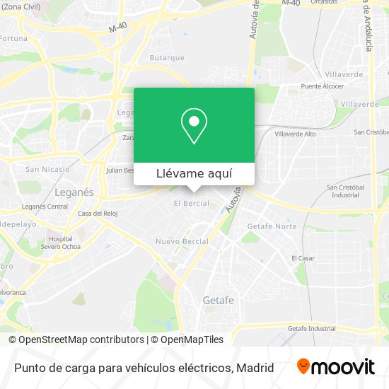 Mapa Punto de carga para vehículos eléctricos