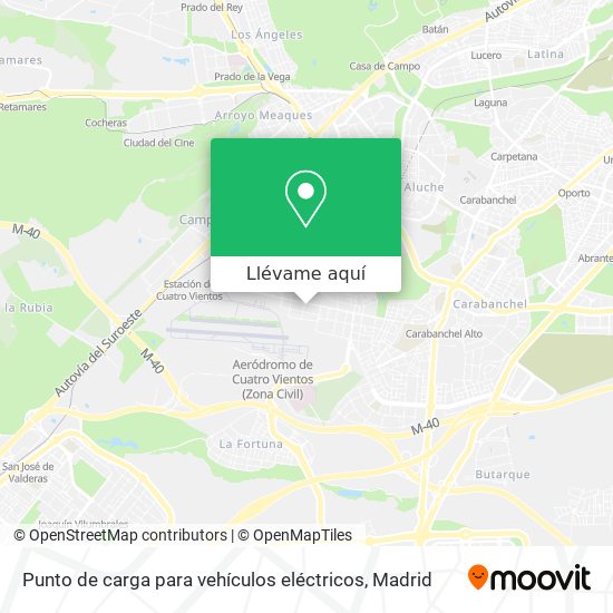 Mapa Punto de carga para vehículos eléctricos