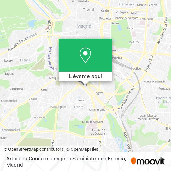 Mapa Artículos Consumibles para Suministrar en España