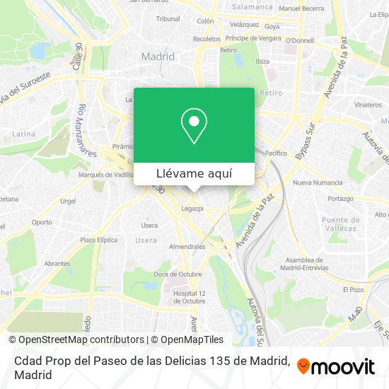 Mapa Cdad Prop del Paseo de las Delicias 135 de Madrid